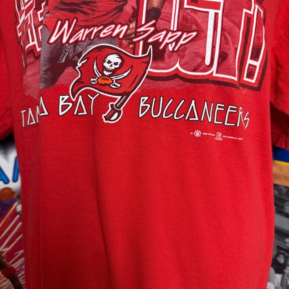 Vintage Tampa Bay Buccaneers Warren Sapp Who Let The Dogs Out NFL T-Shirt Sz XL - Picture 3 of 7